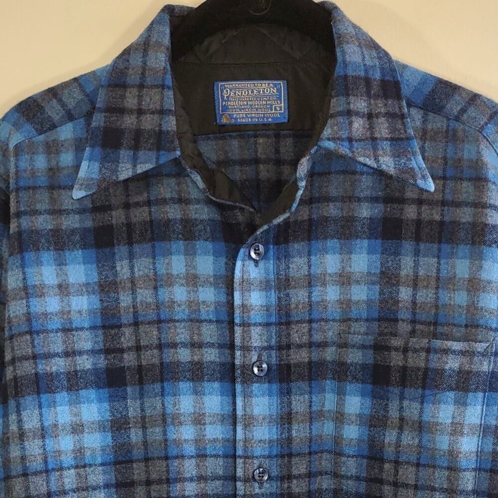 NWOT Pendleton Mens Wool Long Sleeve Shirt Shadow Plaid USA Heritage Size Small - Picture 7 of 11